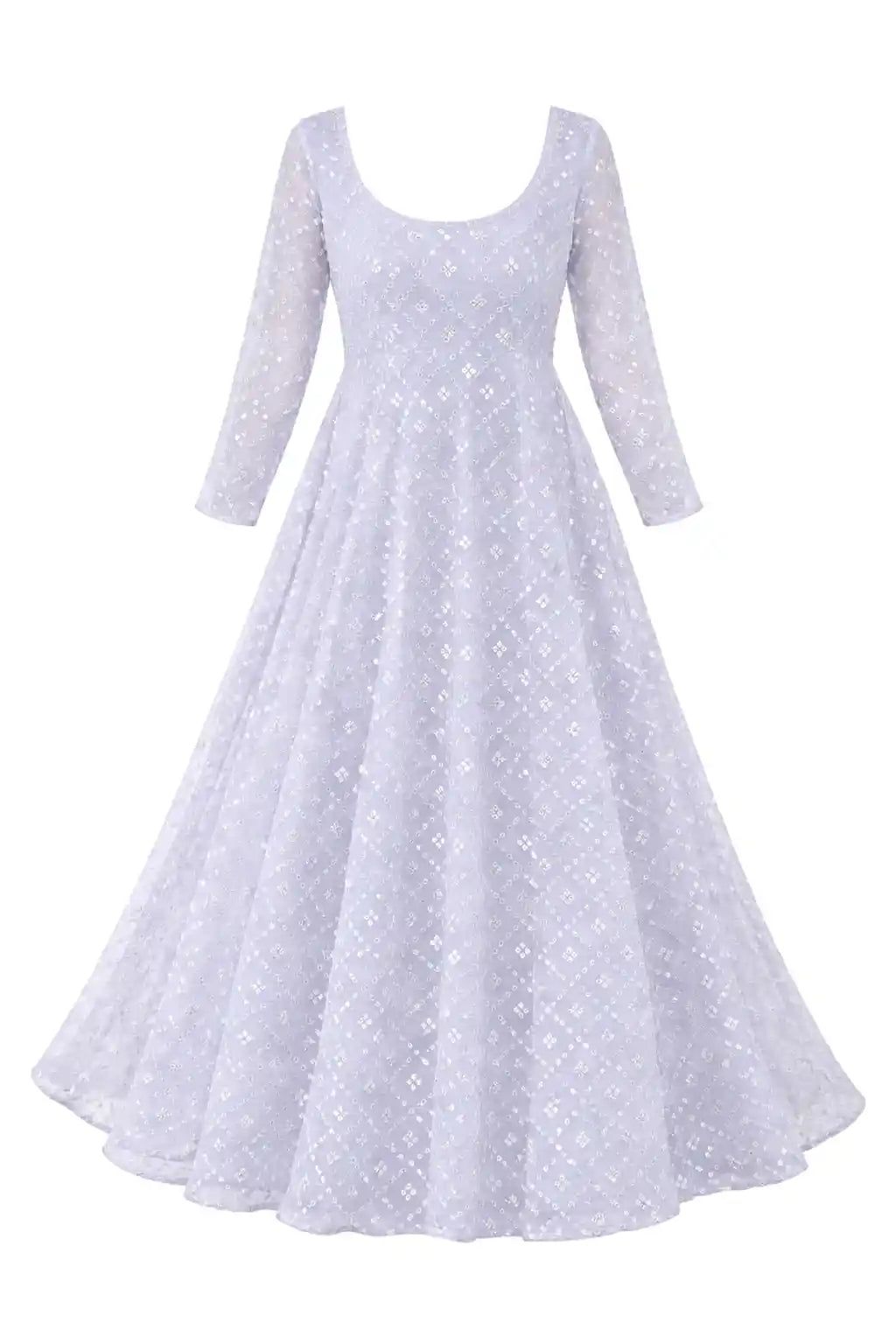 Mahima's Shine White Gulnaz Anarkali