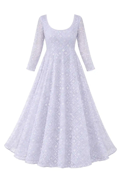 Mahima's Shine White Gulnaz Anarkali