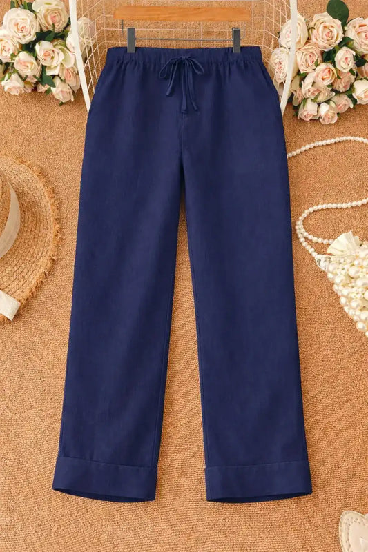 The Classy Blue Linen Cotton Must Pick Pants - Passion for Fashion by Shivani