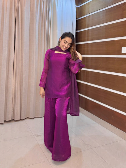 Wine Kareena Gulnaz Suit Set