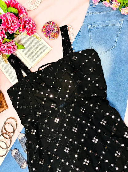 Upasna’s Black Embroidered Gulnaz Kurta