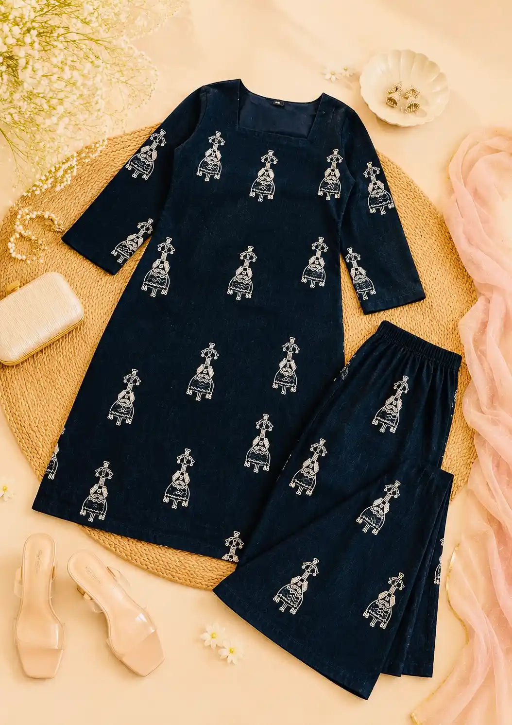 Meher Indigo Ethnic Print Kurta Set