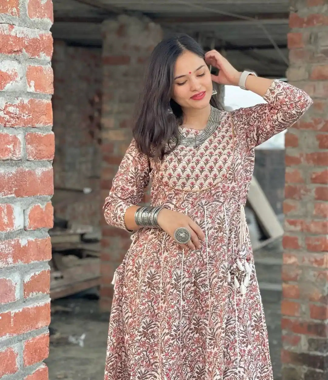 Jaipuri Meher Anarkali Suit Set