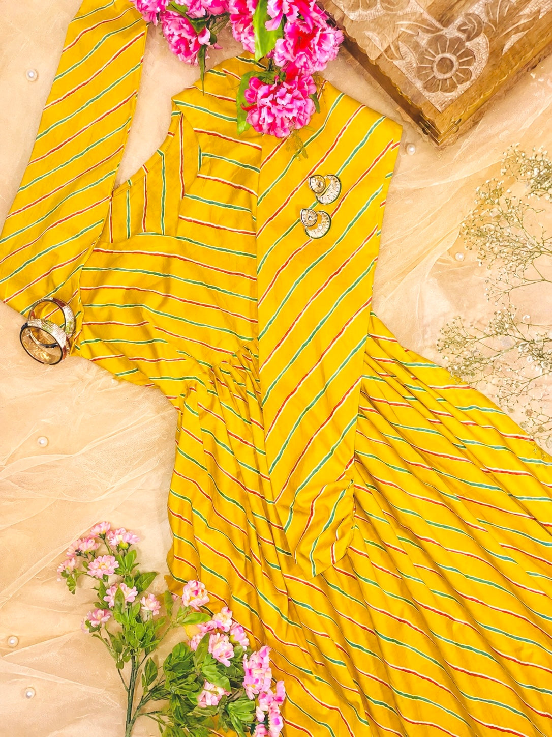 Mulmul Lehriya Jaipuri Twirl Kurta