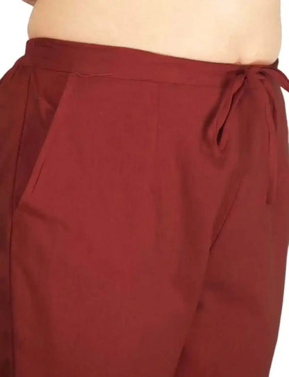 The Classy Maroon Linen Cotton Must Pick Pants - Passion for Fashion by Shivani