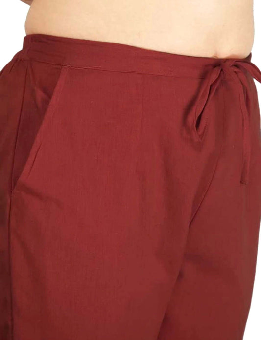 The Classy Maroon Linen Cotton Must Pick Pants