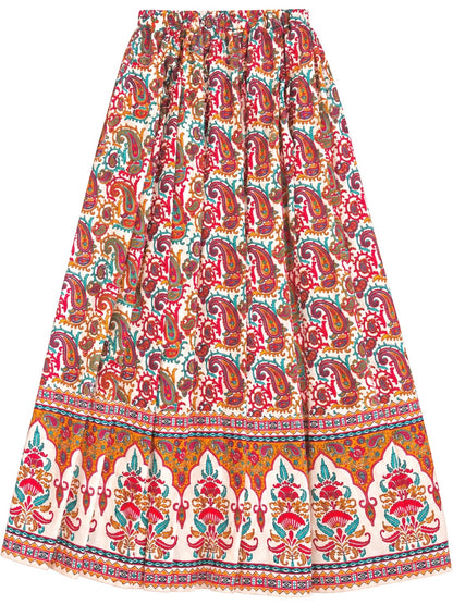Rustic Jaipuri Printed Flared Twirl Skirt