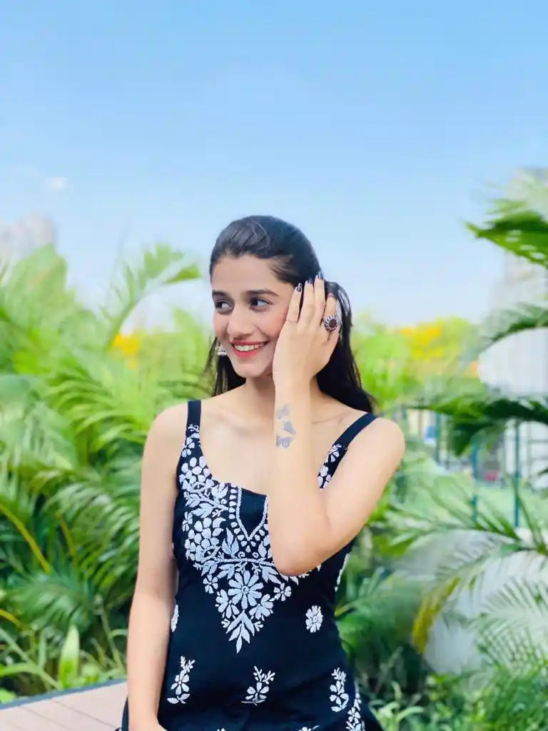 Mahima's Black Aliya Noor Slit Kurta