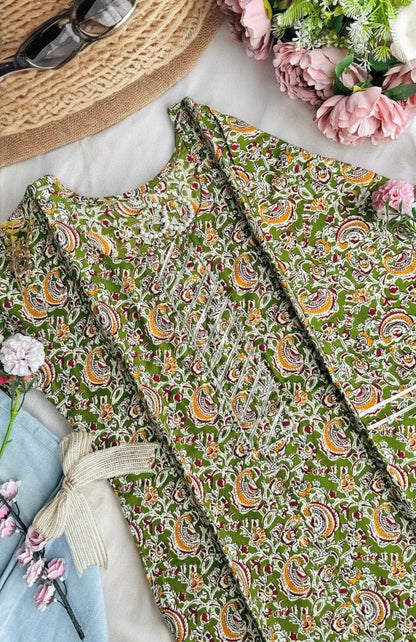 Jaipuri Green Kalamkari Short Kurta - Passion for Fashion by Shivani