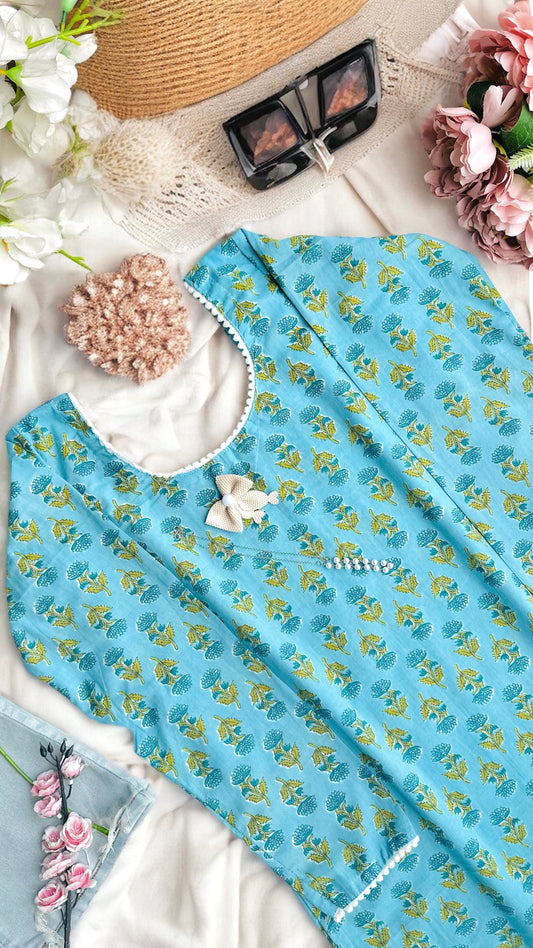 Blush Blue Short Kurta