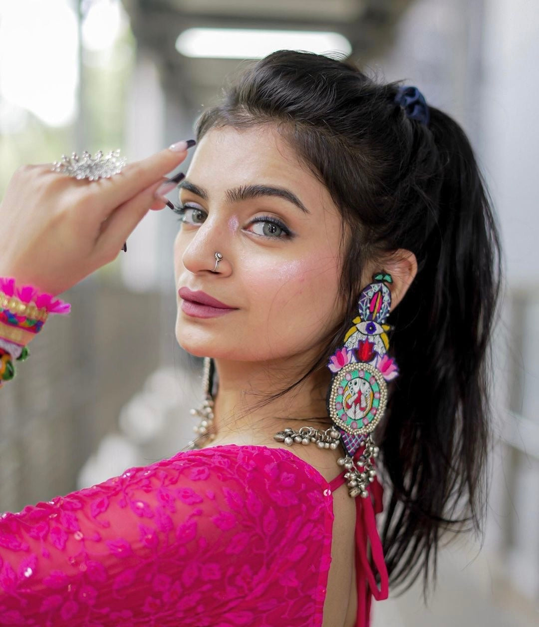 Rajvee's Hot Pink Gulnaz Anarkali