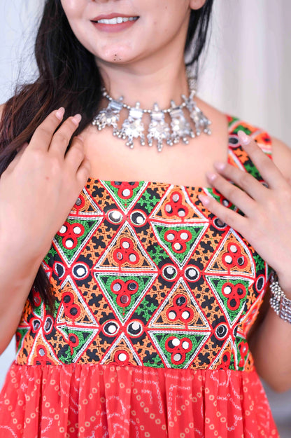 Bloom Bandhej Gulnaz Gamti Kurta