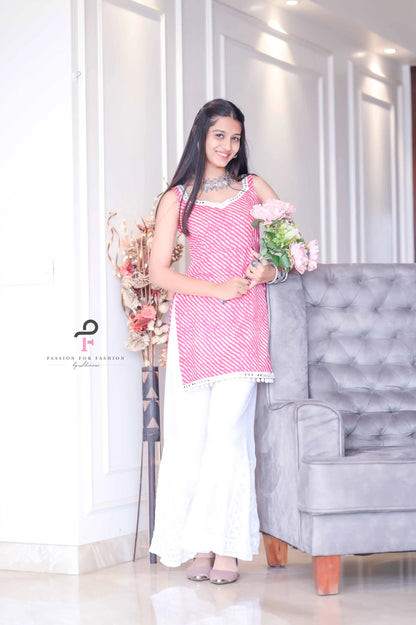 Rosy Pink Dori Gulnaz Lehriya Kurta