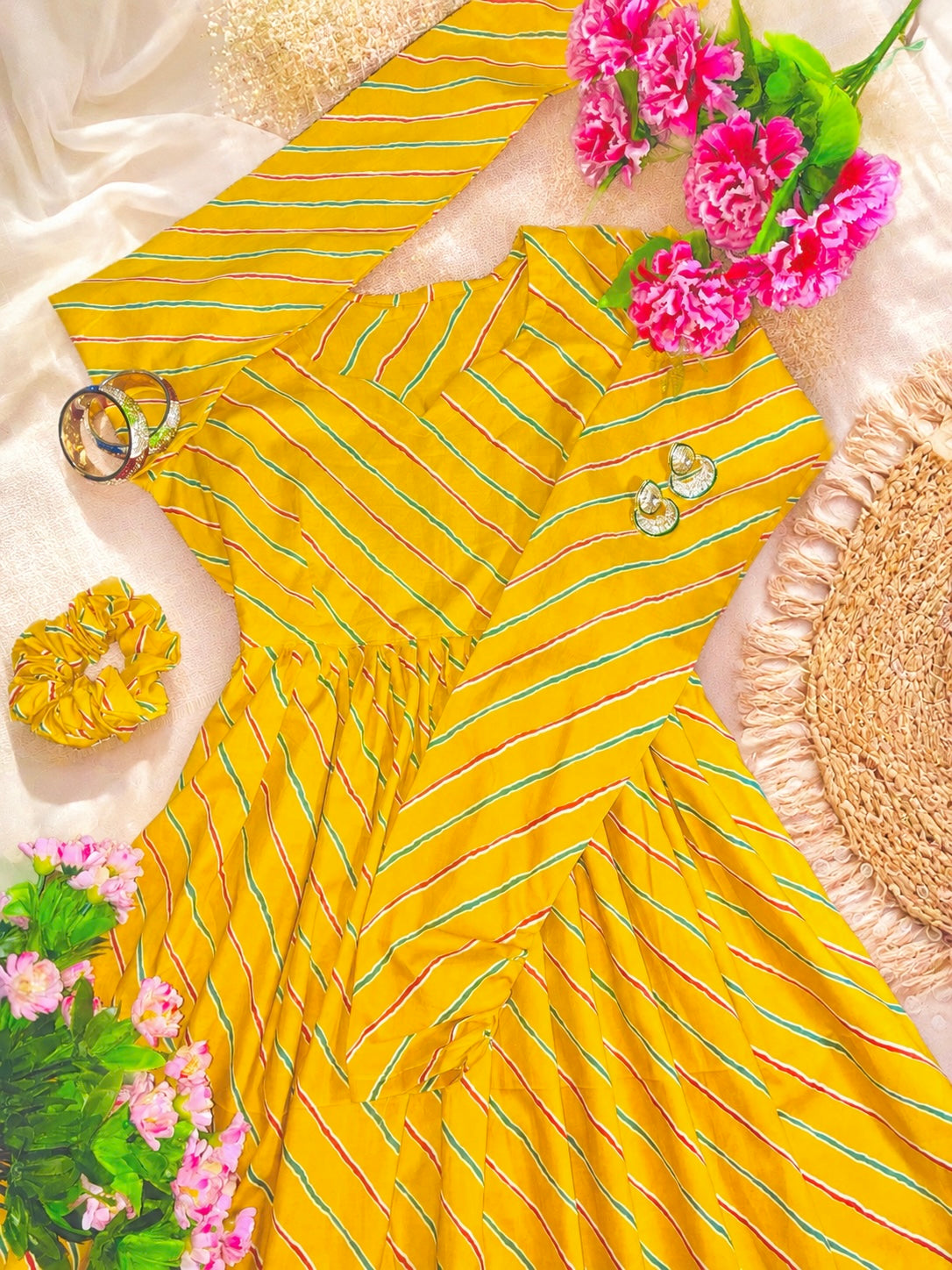 Mulmul Lehriya Jaipuri Twirl Kurta