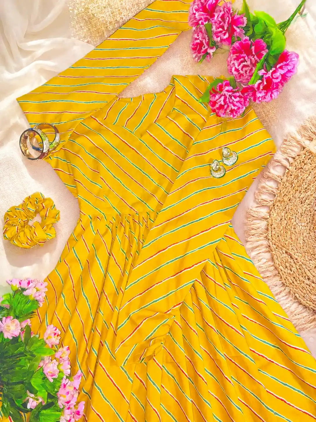 Mulmul Lehriya Jaipuri Twirl Kurta