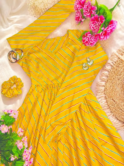 Mulmul Lehriya Jaipuri Twirl Kurta