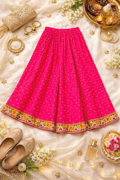 Bandhni Pink Jaipuri Twirl Skirt