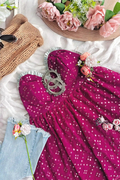 Rosebloom Wine Gulnaz Peplum Top