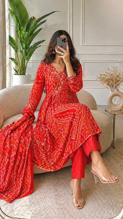 Bandhani Gota Patti Suit Set