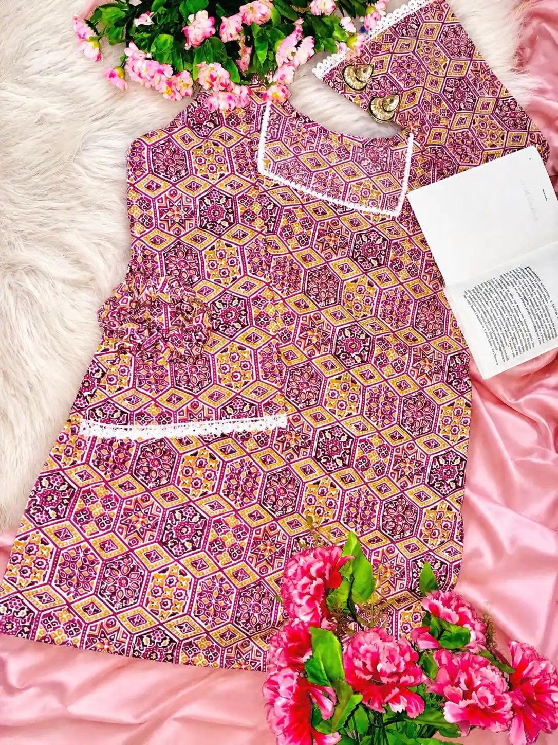 Gulnaz Vintage Mosaic Cotton Kurti