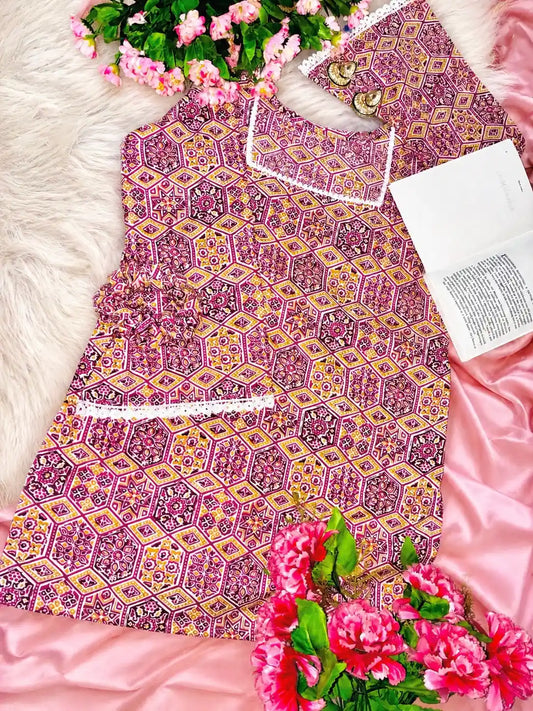 Gulnaz Vintage Mosaic Cotton Kurti