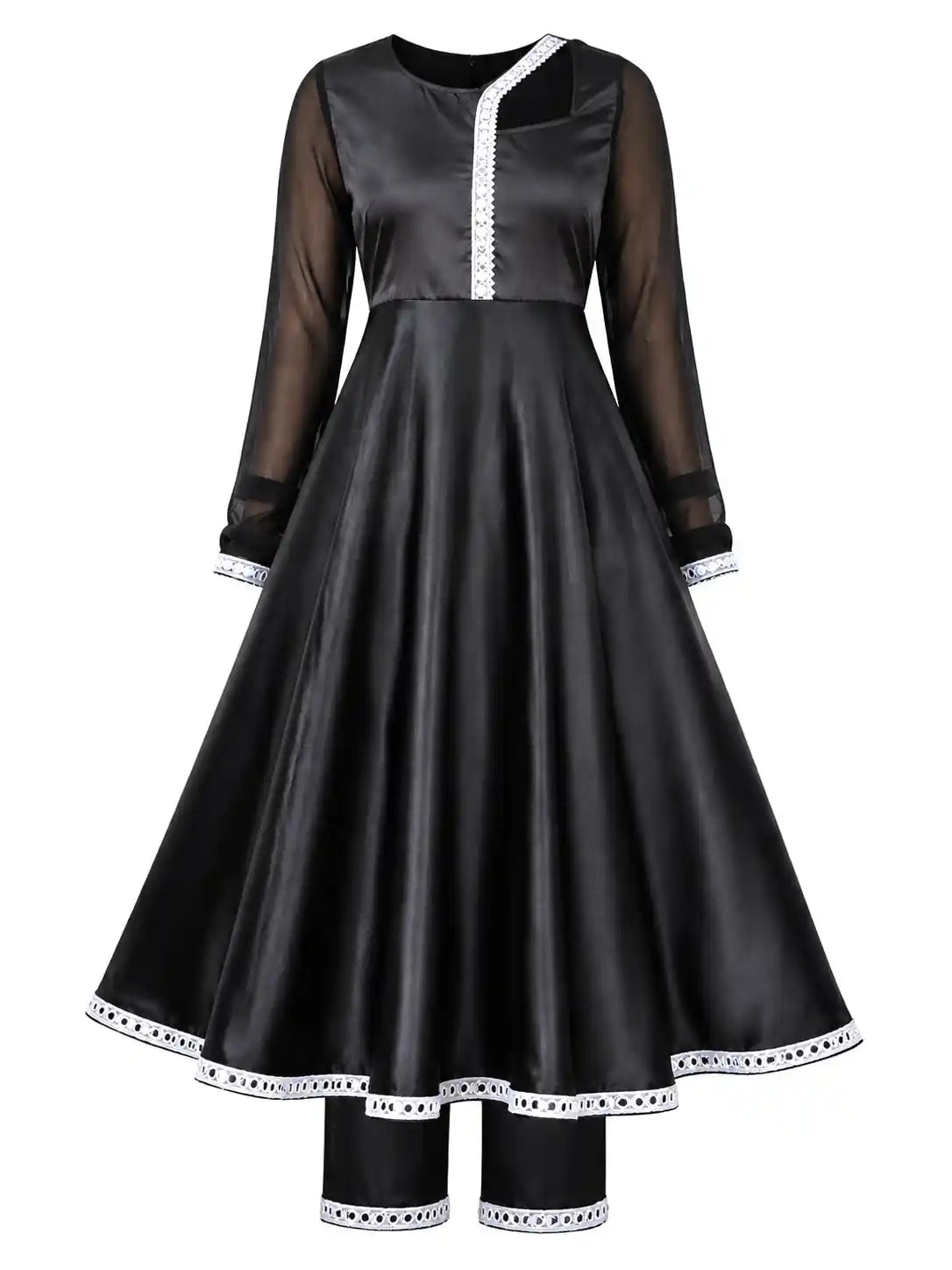Jhalak Black Satin Gulnaz Ensemble