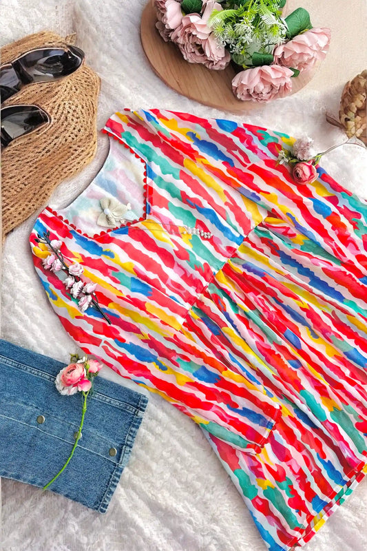 Rainbow Rush Peplum Top