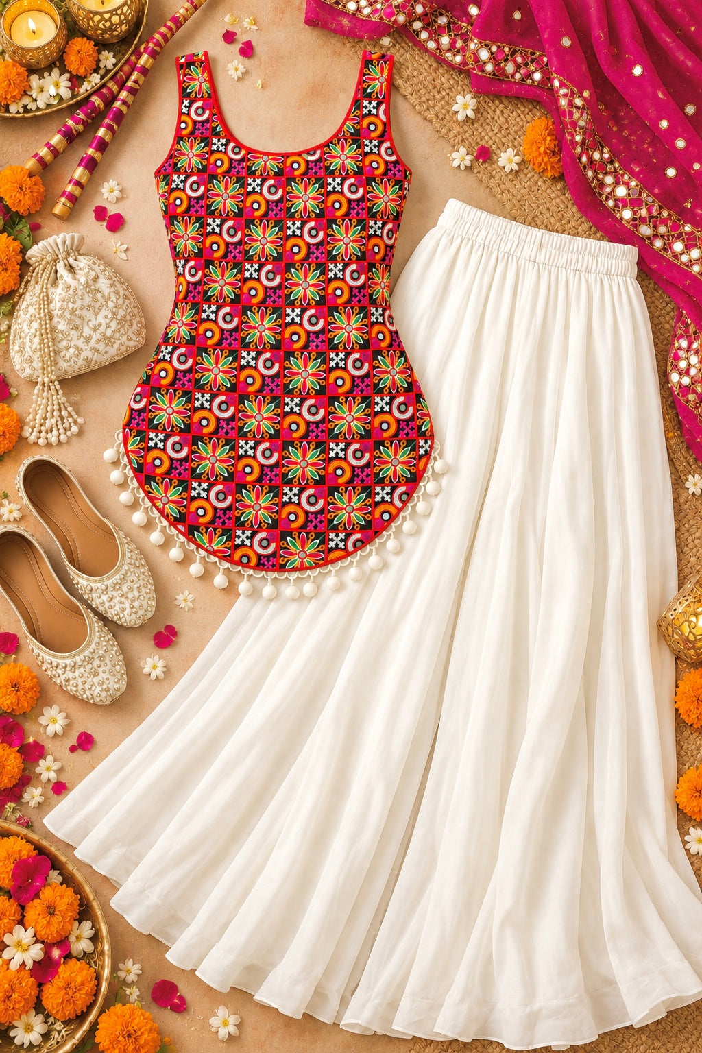 Gamti Gulnaz Multi Embroidered Top