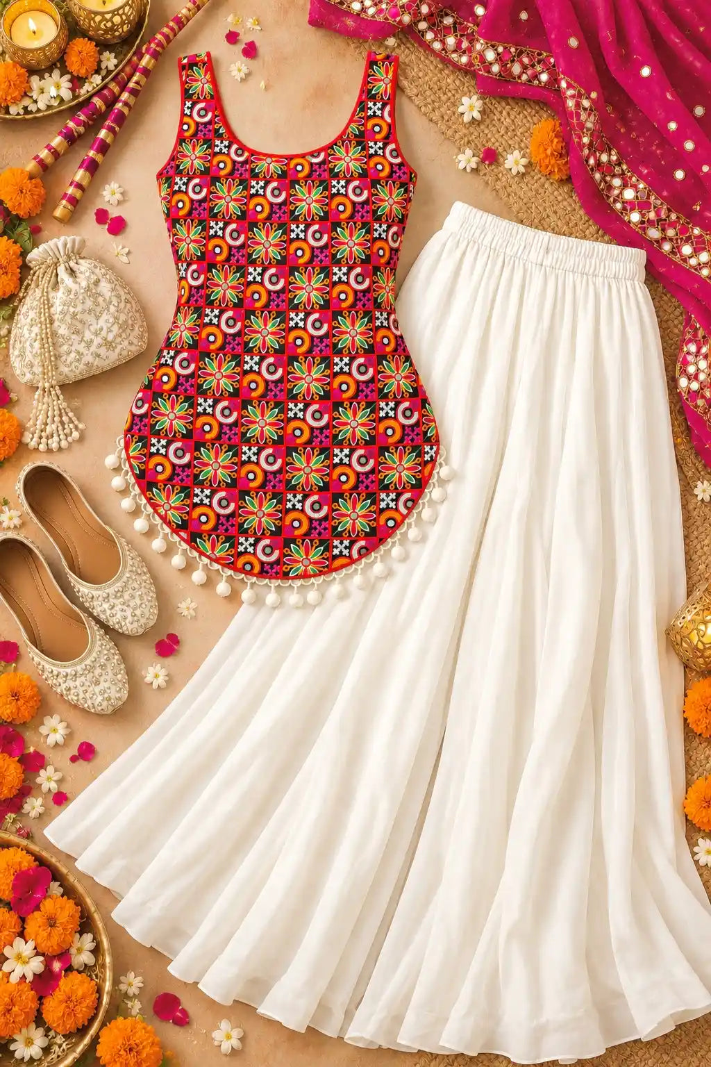 Gamti Gulnaz Multi Embroidered Top