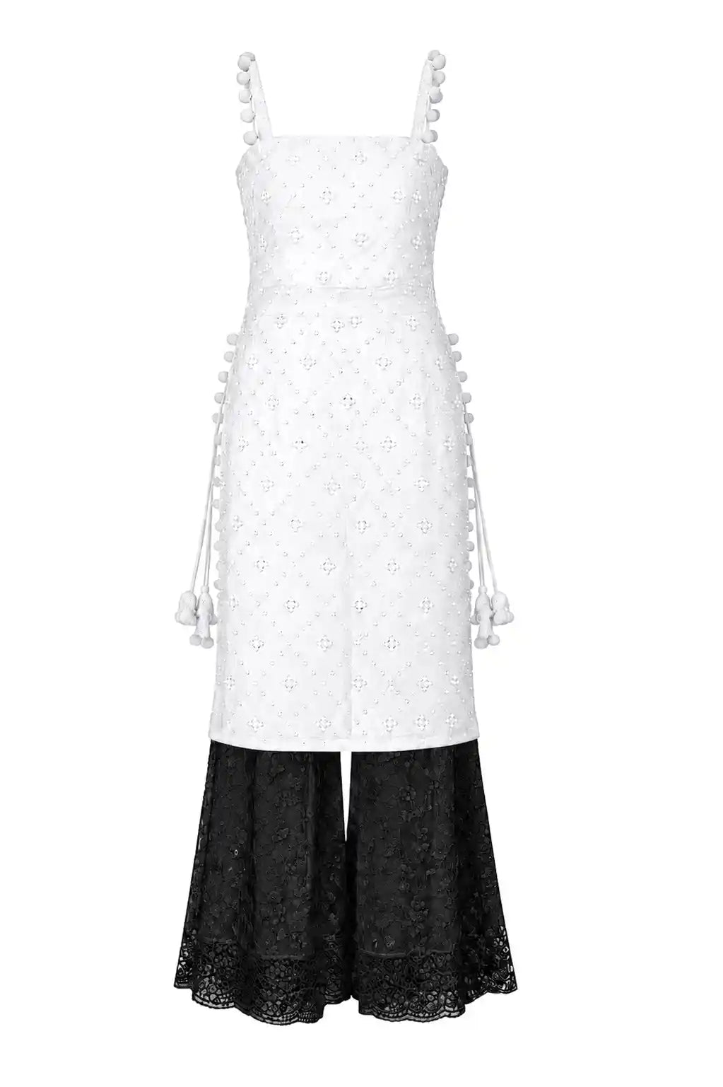 Embroidered White Mirror Gulnaz Kurta