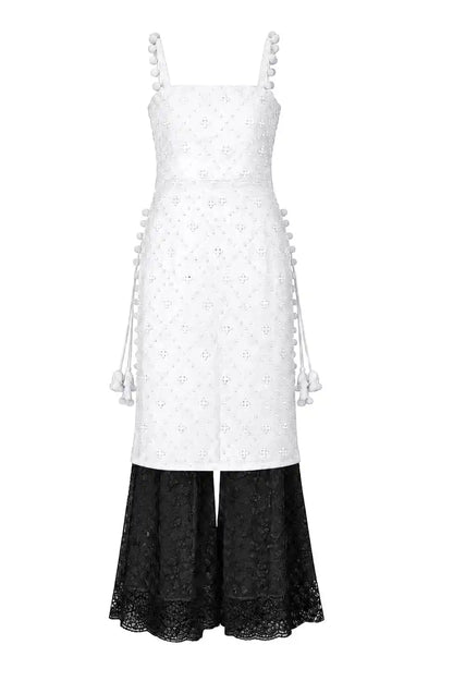 Embroidered White Mirror Gulnaz Kurta