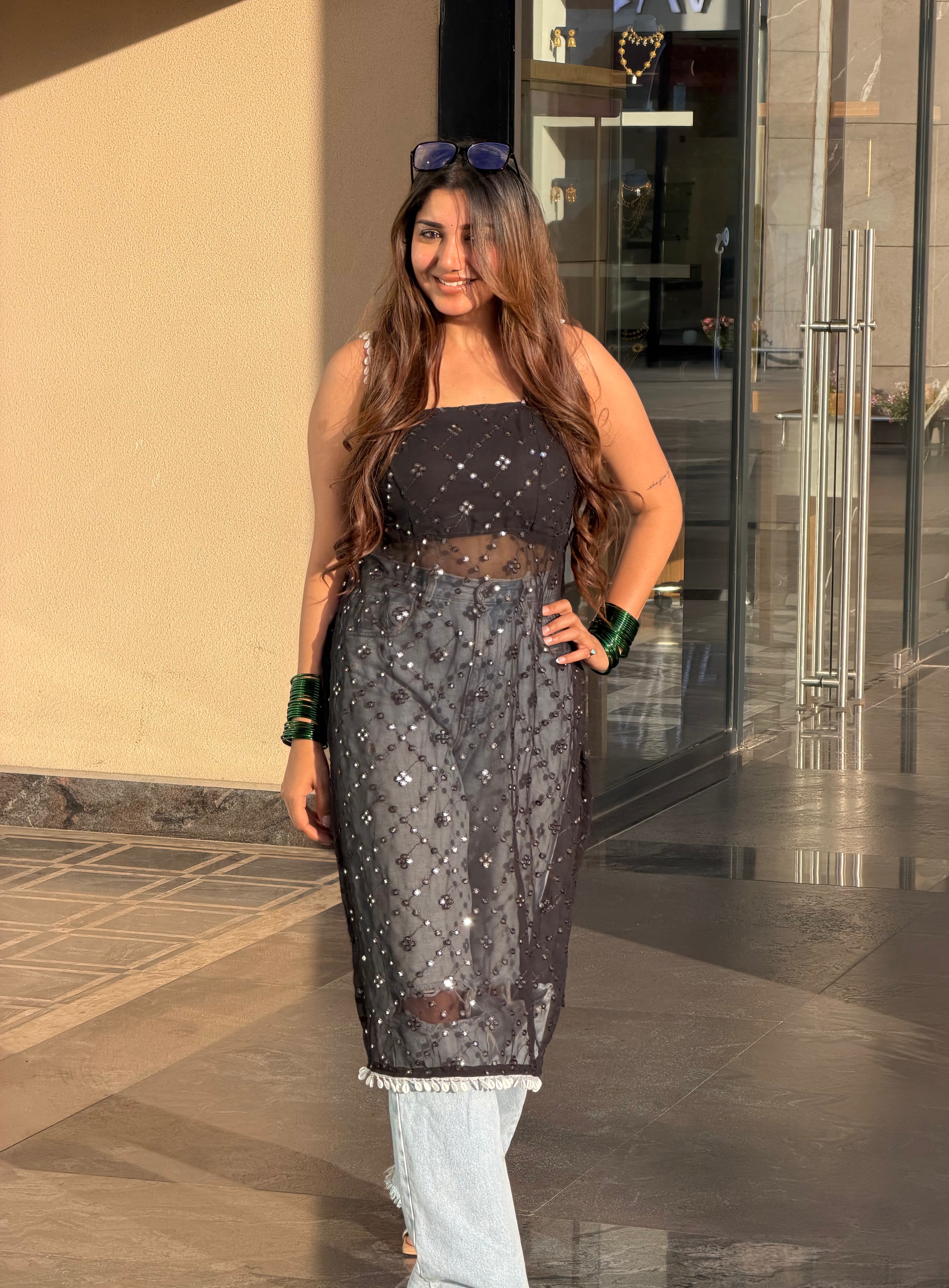 Muskan’s Mirror Embroidered Gulnaz Kurta