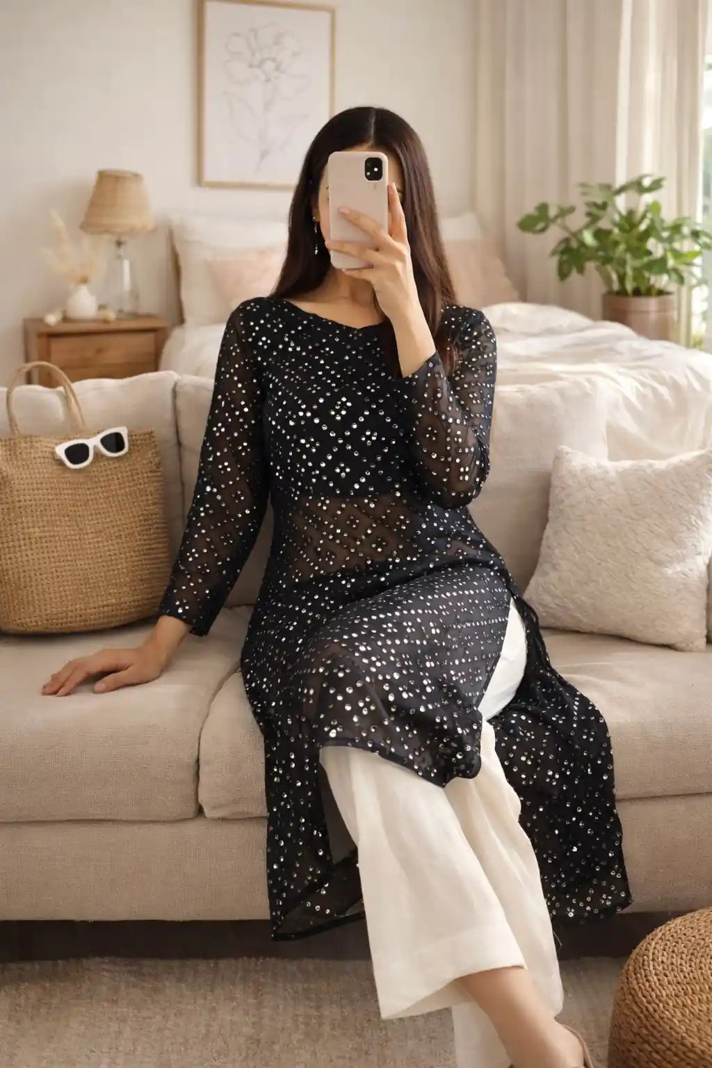Black Beauty Mirror Gulnaz Kurta