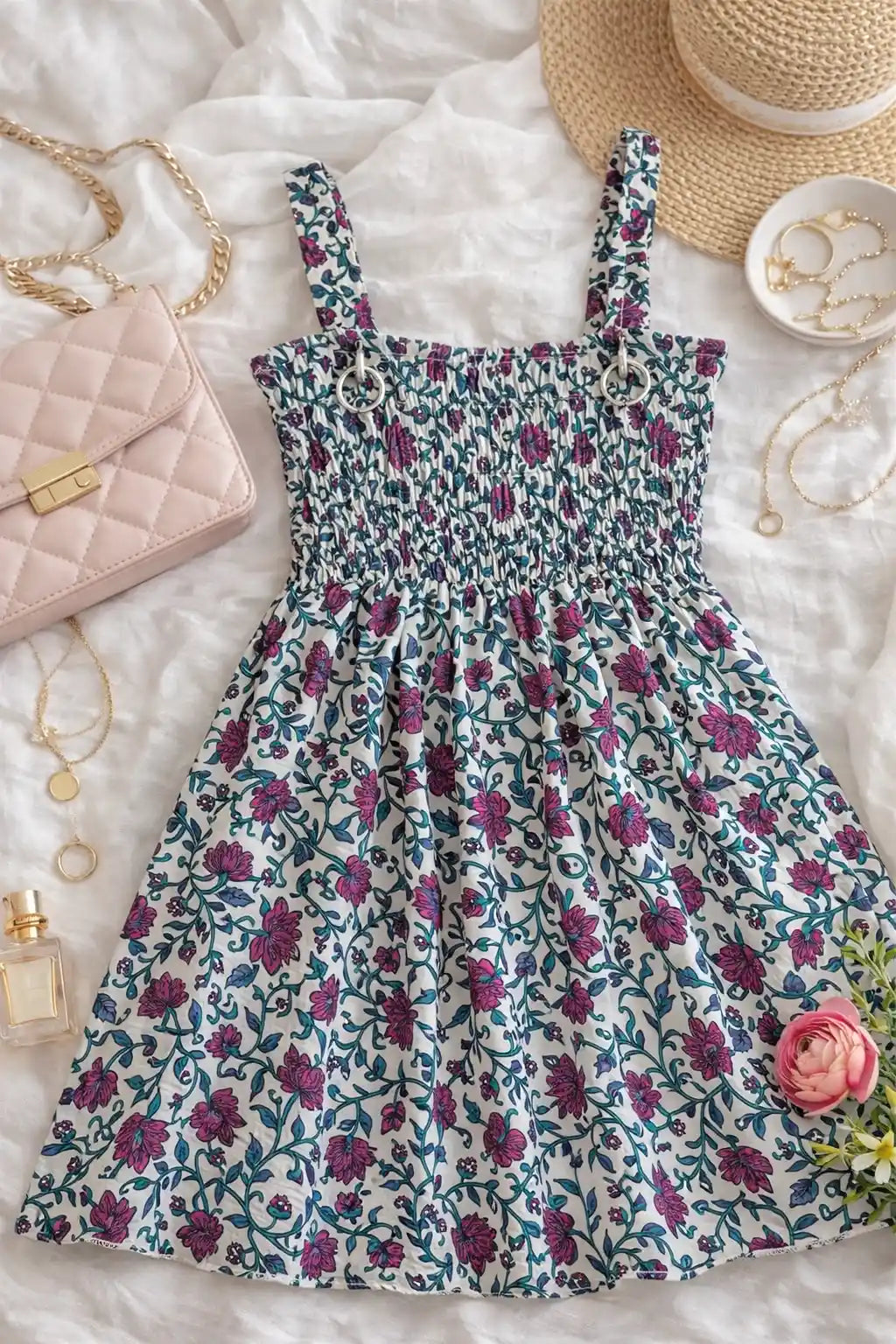 Pink Kalamkari Cute Jaipuri Peplum