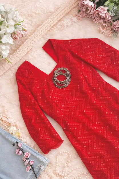 Scarlet Spark Sequin Kurta