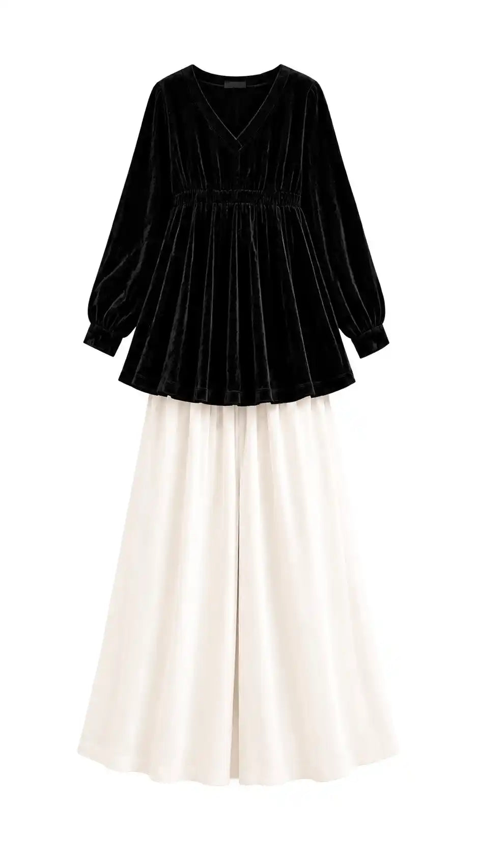 Black Velvet Empire Tunic Top