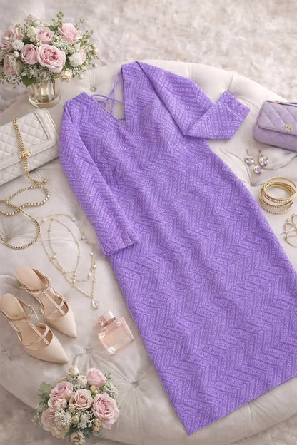 Embroidered Lilac Dori Gulnaz Kurta