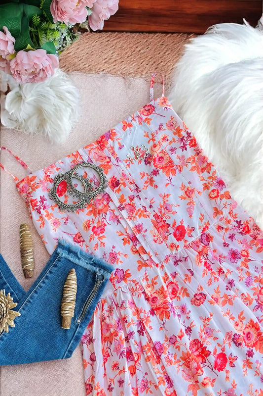 Soft Cotton Floral Peplum Top