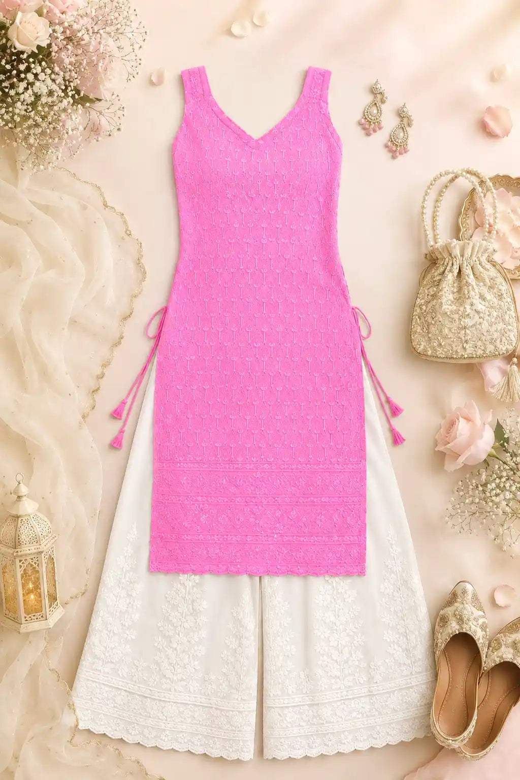 Blush Pink Sequence Gulnaz Kurta