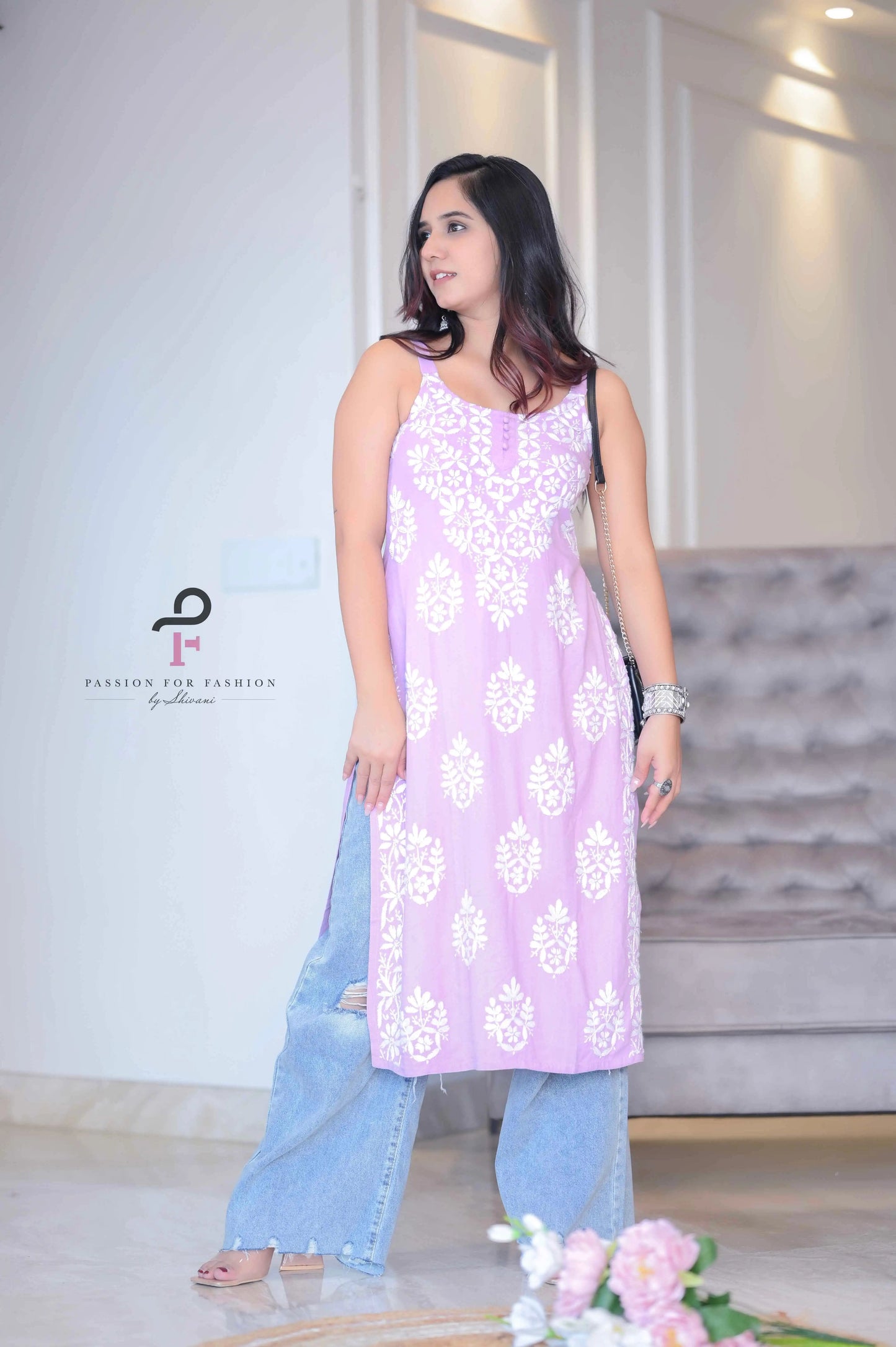 Pastel Lilac Aliya Slit Noor Kurta