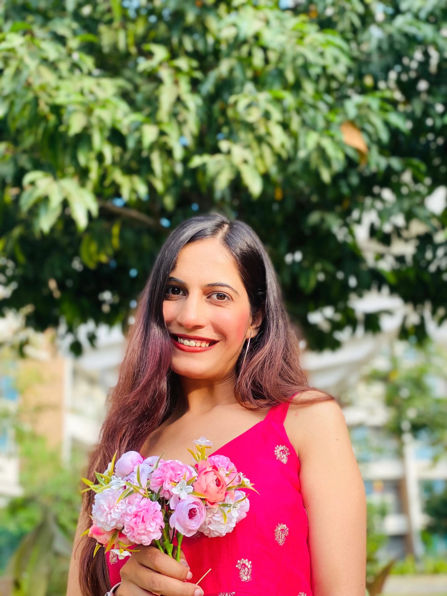 Hot Pink Denim Gulnaz Kurta