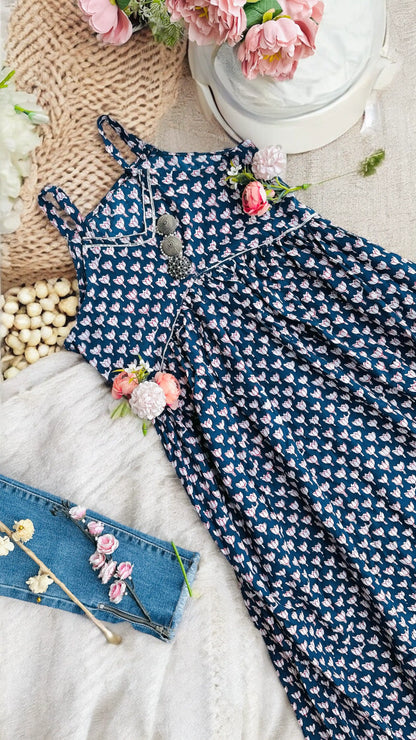 Lotus Blue Jaipuri Nyra Gulnaz Kurta - Passion for Fashion by Shivani