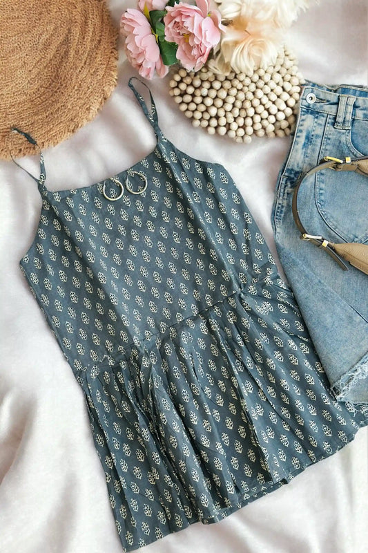 Soft Cotton Grey Peplum Top