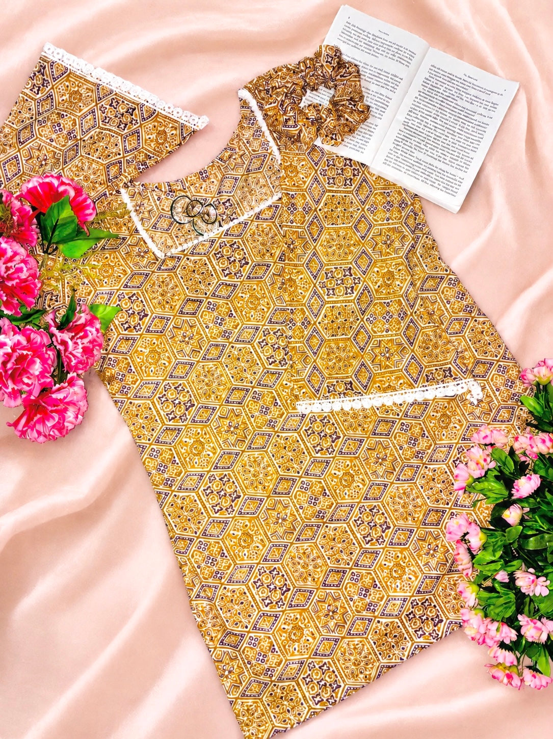 Gulnaz Brown Vintage Mosaic Kurti