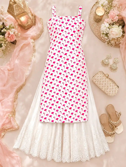 Pink Flamingo Jaipuri Gulnaz Kurta