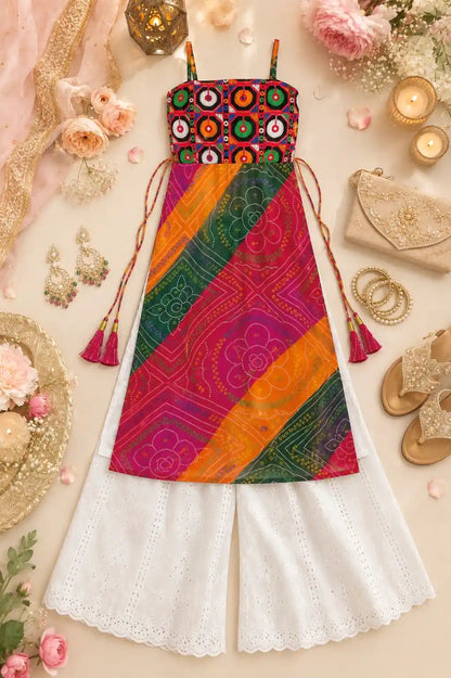 Ayesha’s Boho Bloom Bandhej Tie Kurti