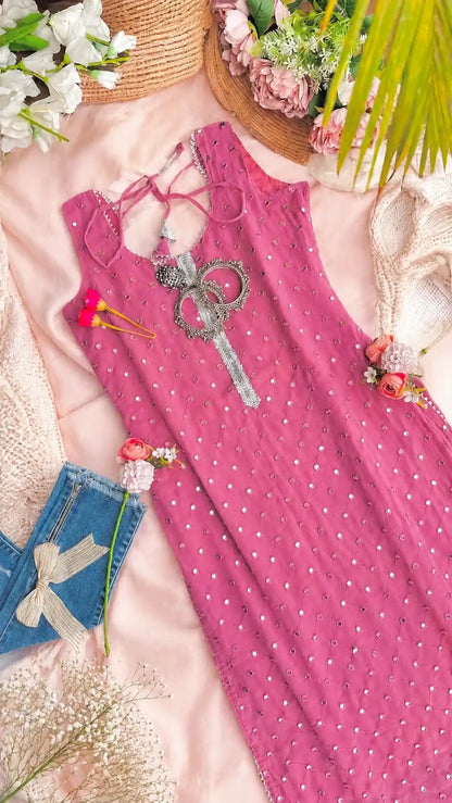Blossom Peach Mirror Gulnaz Kurta