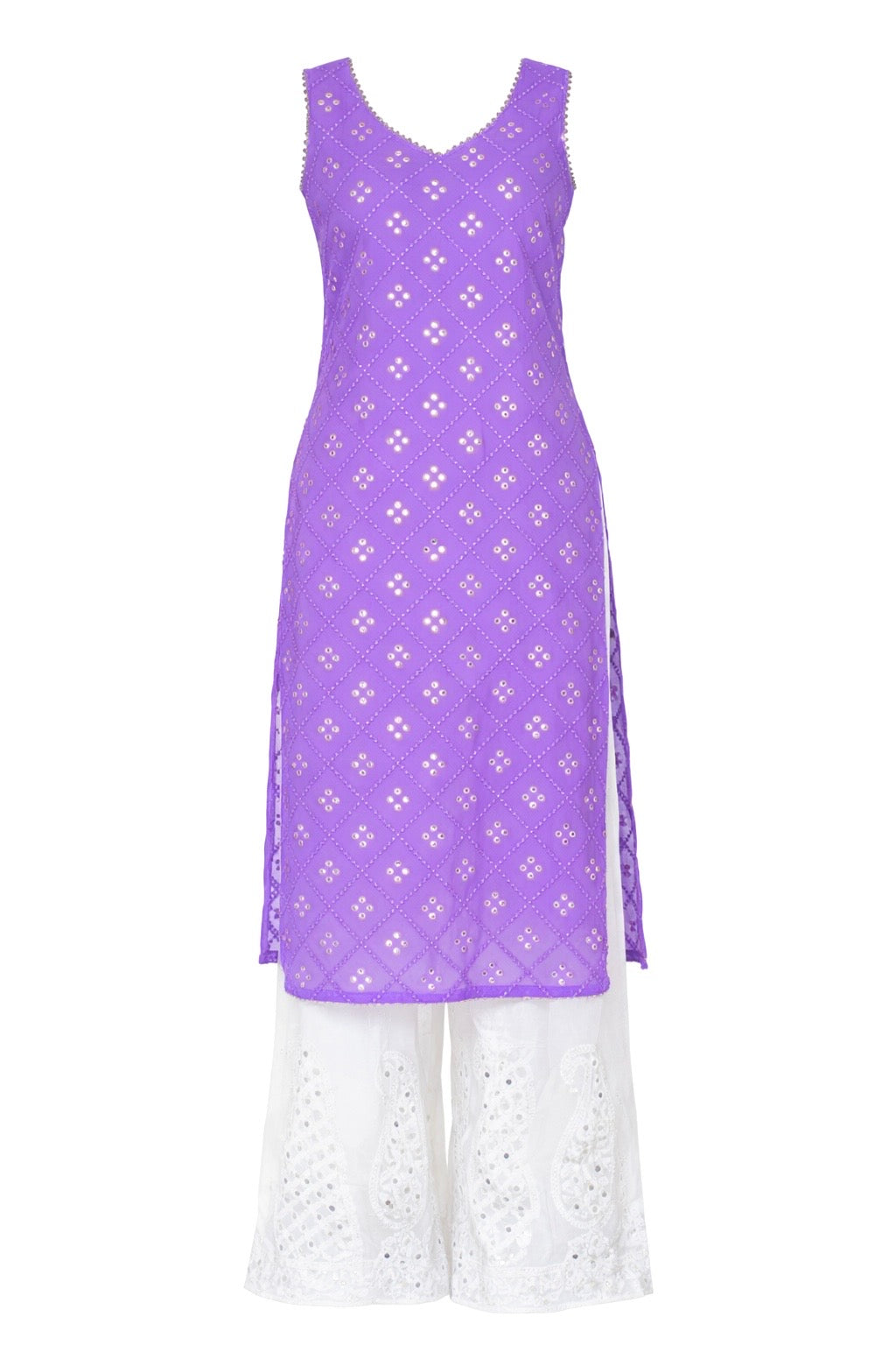 Riddhi’s Lush Lilac Mirror Gulnaz Kurta