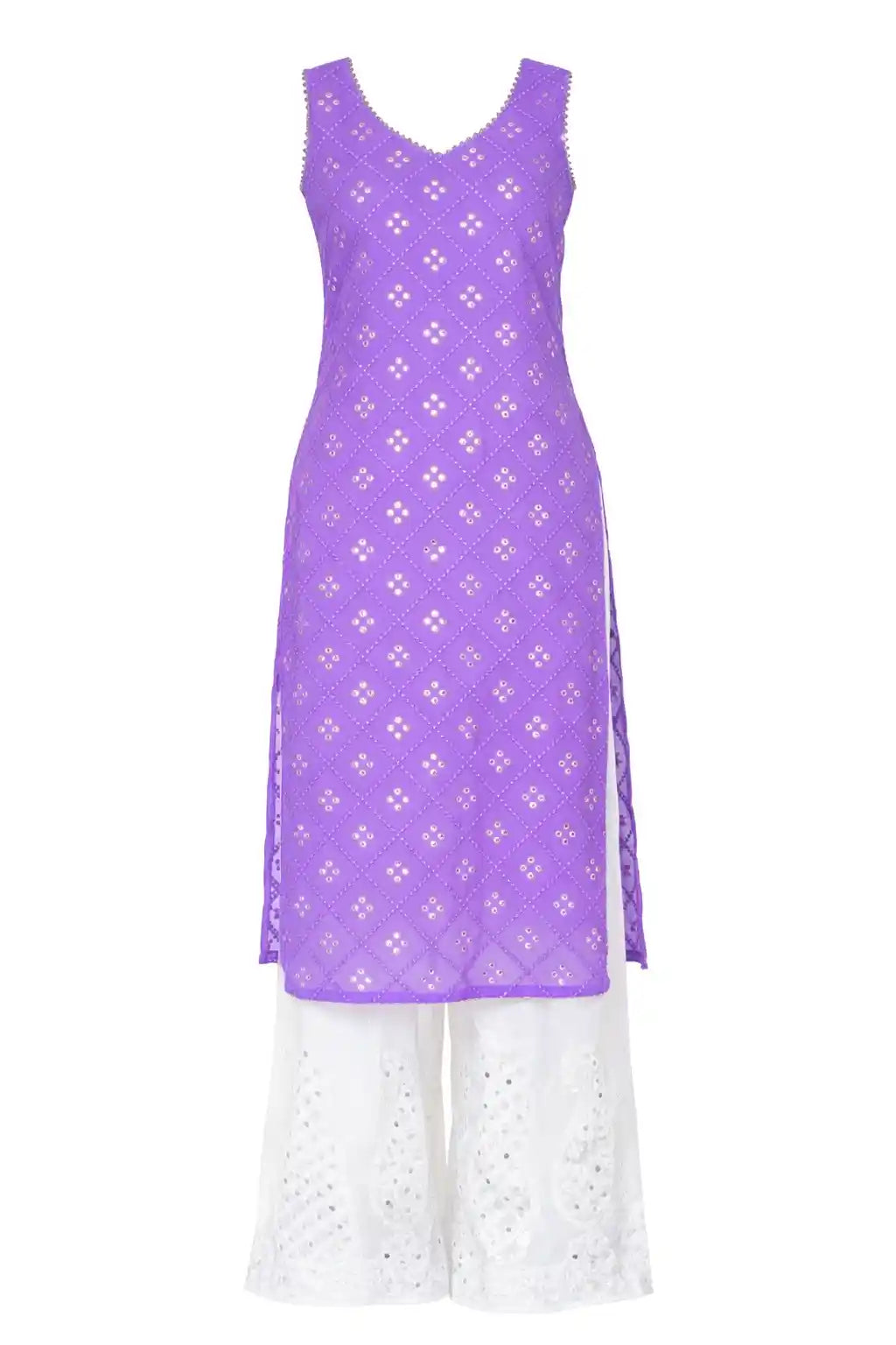 Riddhi’s Lush Lilac Mirror Gulnaz Kurta