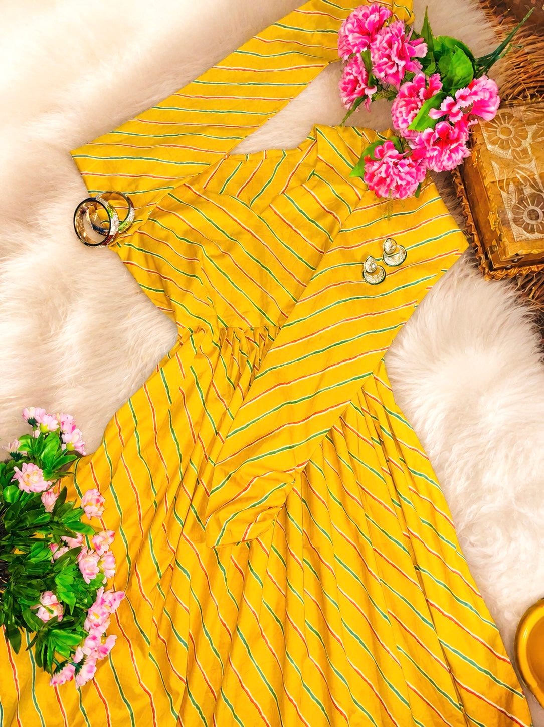 Mulmul Lehriya Jaipuri Twirl Kurta
